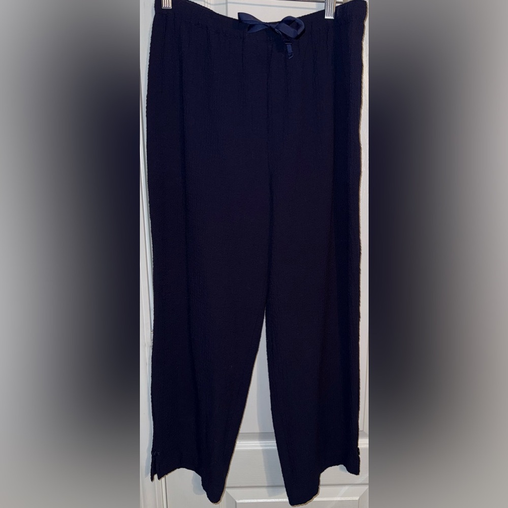 Orvis Blue Relaxed Fit Textured Straight Leg Pants Size M